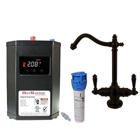 Westbrass Victorian 9" Instant Hot and Cold Water Dispenser W/ HotMaster DigiHot Digital Tank DT1F205-12